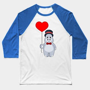 Hippo Groom Balloon Wedding Baseball T-Shirt